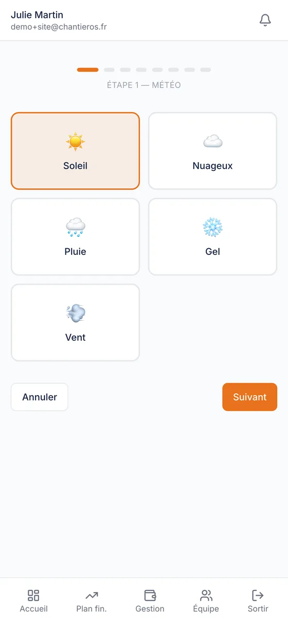 1. On démarre le rapport